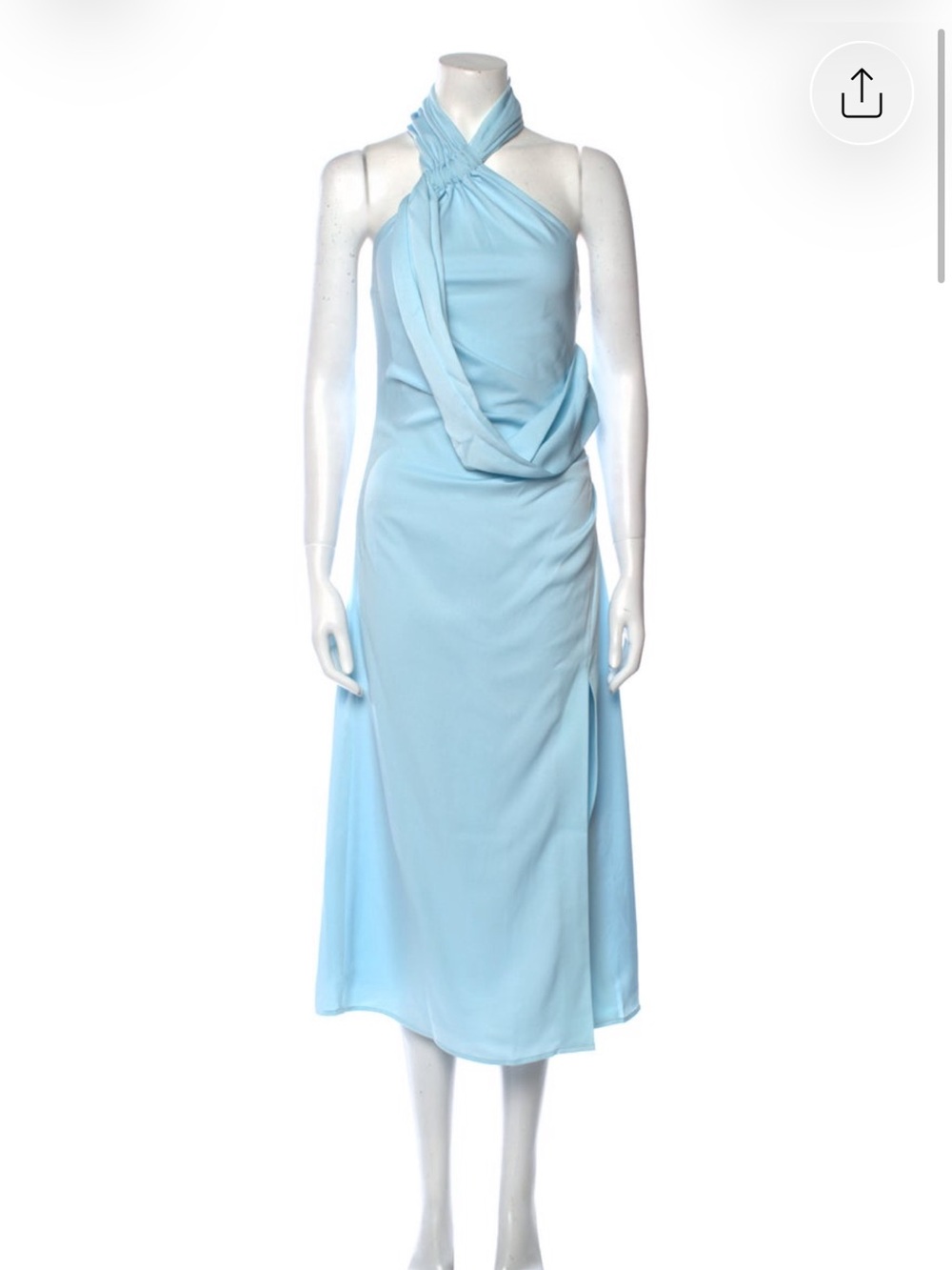 MISHA COLLECTION Sky Blue One-Shoulder Midi Dress